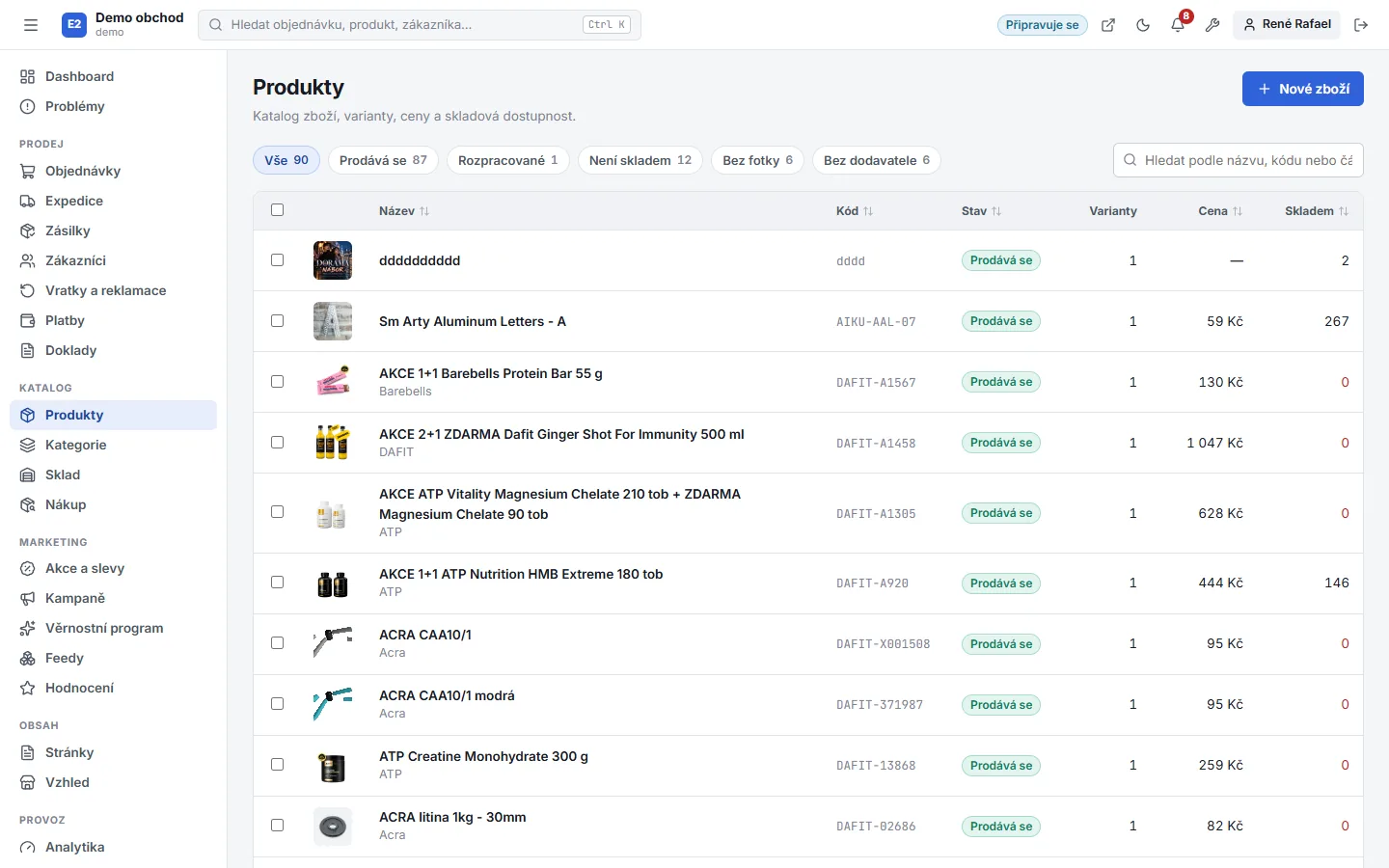 Buyshop admin – Products (Light mode)